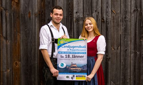 Obmann Johannes Wagner und Leona Lichtenwallner laden alle recht herzlich zum diesjährigen Ball der Landjugend Rappottenstein am 18. Jänner ab 20 Uhr in den Gasthof Rotheneder ein. Die Landjugend freut sich auf viele Besucher und eine schöne Ballnacht!